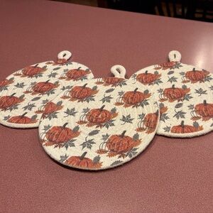 Pumpkin Patterned hot/cold pads - Set of 3